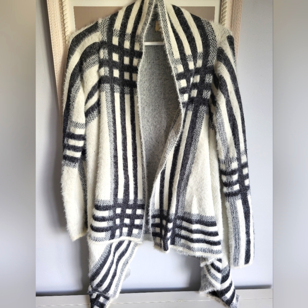 Fuzzy cardigan sweater